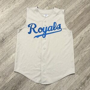 Vintage Teamwork Athletic Apparel Royals Sleeveless Baseball Jersey Gray XL USA